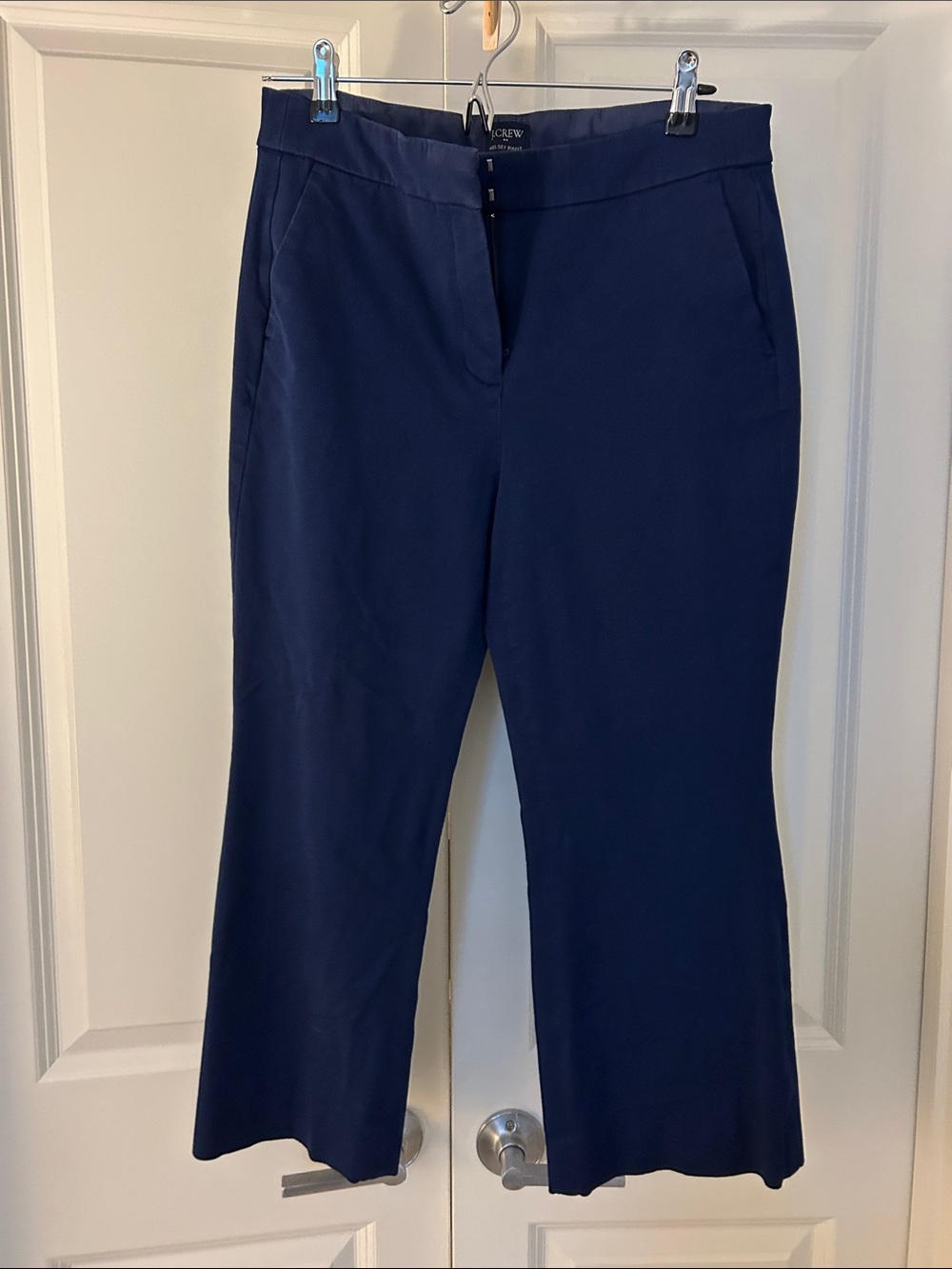 J. Crew Navy Cropped Flare Work Pants